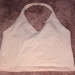 Light pink halter crop cotton
